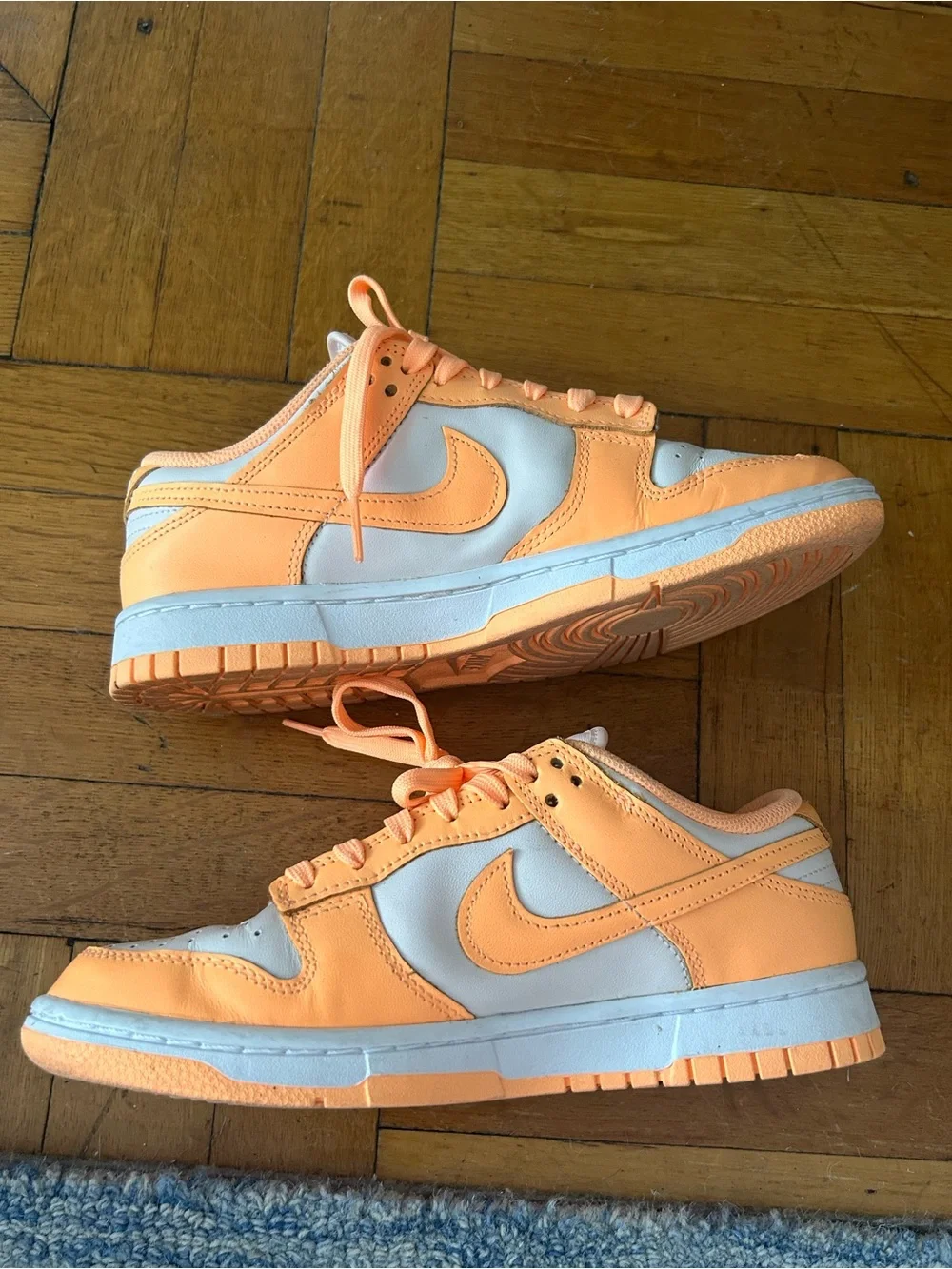 Nike Women's Orange and Cream Dunk Low Sneakers
